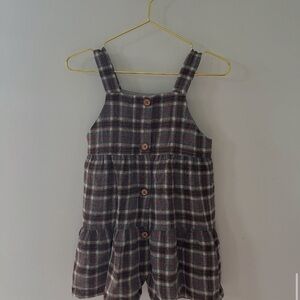 Zara Kids Plaid Dress - Brown and White